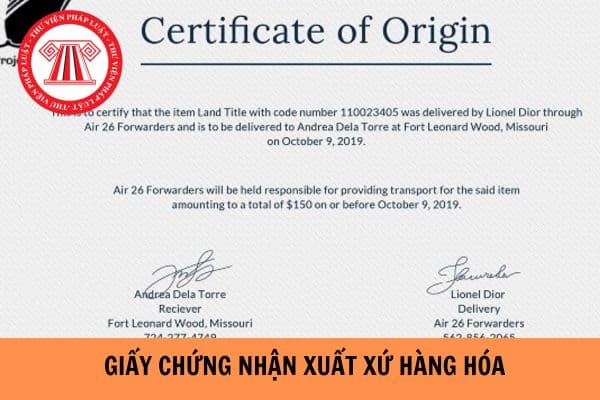 giấy chứng nhận xuất xứ hàng hóa